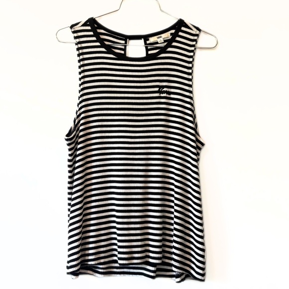 Vans Black & White Ribbed Tank Size M - Picture 1 of 7